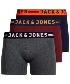 Jack & Jones JACLICHFIELD 3 Pack Boxers -BURGUNDY Mens Accessories