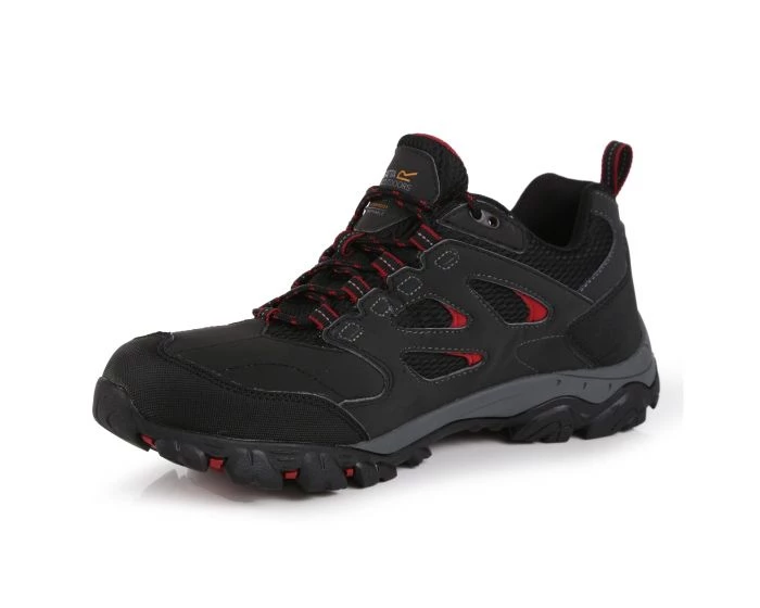 Regatta Mens Holcombe Waterproof Walking Shoe -ASH/RED Mens Footwear