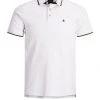 Mens Polos, Tees & Shirts Jack & Jones JJEPAULOS Polo -WHITE (L, XL Only)