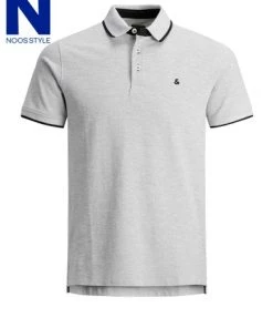 Mens Polos, Tees & Shirts Jack & Jones JJEPAULOS Polo -LIGHT GREY