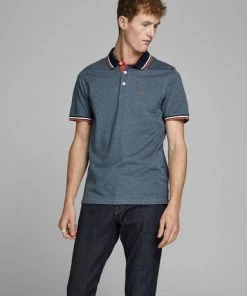 Mens Polos, Tees & Shirts Jack & Jones JJEPAULOS Polo -DENIM BLUE (S, M Only)
