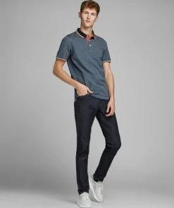 Mens Polos, Tees & Shirts Jack & Jones JJEPAULOS Polo -DENIM BLUE (S, M Only)