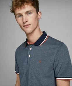 Mens Polos, Tees & Shirts Jack & Jones JJEPAULOS Polo -DENIM BLUE (S, M Only)