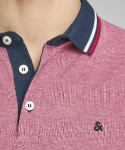 Jack & Jones JJEPAULOS Polo -RIO RED Mens Polos, Tees & Shirts