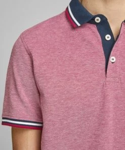 Jack & Jones JJEPAULOS Polo -RIO RED Mens Polos, Tees & Shirts