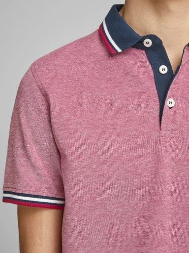 Jack & Jones JJEPAULOS Polo -RIO RED Mens Polos, Tees & Shirts