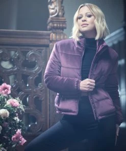 Ladies Jackets & Bodywarmers Regatta Ladies Elbury Velour Puffer Jacket -PRUNE (14 Only)