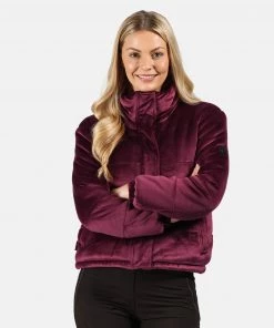 Ladies Jackets & Bodywarmers Regatta Ladies Elbury Velour Puffer Jacket -PRUNE (14 Only)