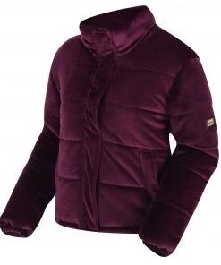 Ladies Jackets & Bodywarmers Regatta Ladies Elbury Velour Puffer Jacket -PRUNE (14 Only)