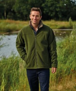 Champion Mens Otley Sherpa Fleece Jacket -OLIVE