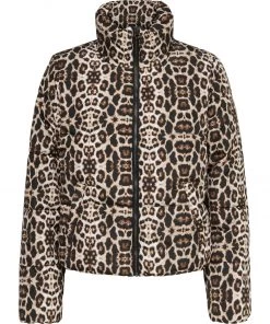 Ladies Jackets & Bodywarmers Jacqueline De Yong ERICA Padded Jacket -LEOPARD (S Only)