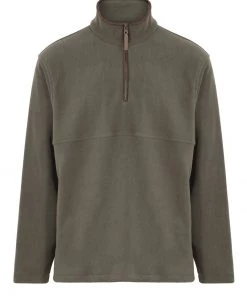 Champion Mens Oban 1/2 Zip Fleece -OLIVE Work Fleeces & Midlayers