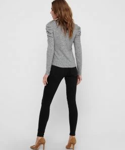 Jacqueline De Yong MALIBU Top -LIGHT GREY Ladies Polos, Tees & Shirts