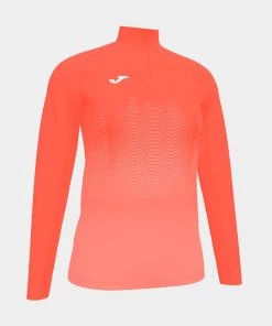 JOMA Ladies Elite VII Half Zip Sweatshirt -CORAL Ladies Fleeces & Midlayers