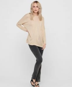 Jacqueline De Yong ZOE 7/8 Oversize Knit -CEMENT Ladies Clearance