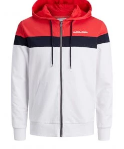 Mens Hoodies & Sweatshirts Jack & Jones JJSHAKE Hoody -WHITE
