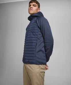 Jack & Jones JJEMULTI Hybrid Jacket -NAVY BLAZER Mens Jackets & Bodywarmers