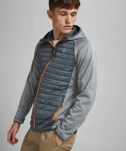 Mens Jackets & Bodywarmers Jack & Jones JJEMULTI Hybrid Jacket -GREY MELANGE