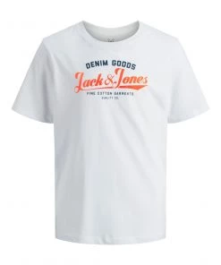 Jack & Jones JNR Jack & Jones JJENEON Boys Tee -WHITE Kids Polos, Tees, & Shirts