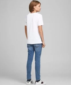 Jack & Jones JNR Jack & Jones JJENEON Boys Tee -WHITE Kids Polos, Tees, & Shirts