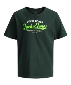 Jack & Jones JNR Kids Polos, Tees, & Shirts Jack & Jones JJENEON Boys Tee -DARK SPRUCE