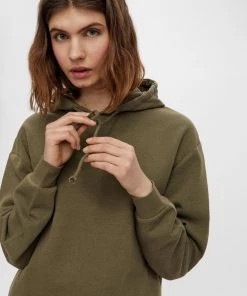 Ladies Hoodies & Sweatshirts Pieces CHILLI Hoody -OLIVE