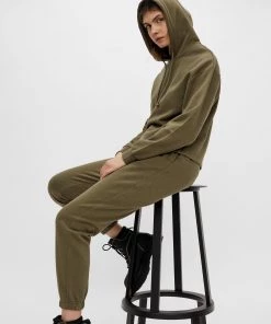 Ladies Hoodies & Sweatshirts Pieces CHILLI Hoody -OLIVE