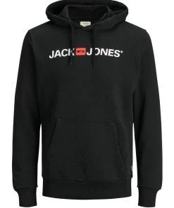 Jack & Jones JJECORP Hoody -BLACK Mens Hoodies & Sweatshirts