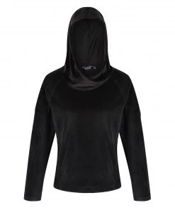 Regatta Ladies Kelilah Velour Fleece Hoody -BLACK Ladies Fleeces & Midlayers