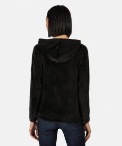 Regatta Ladies Kelilah Velour Fleece Hoody -BLACK Ladies Fleeces & Midlayers
