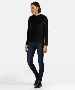 Regatta Ladies Kelilah Velour Fleece Hoody -BLACK Ladies Fleeces & Midlayers