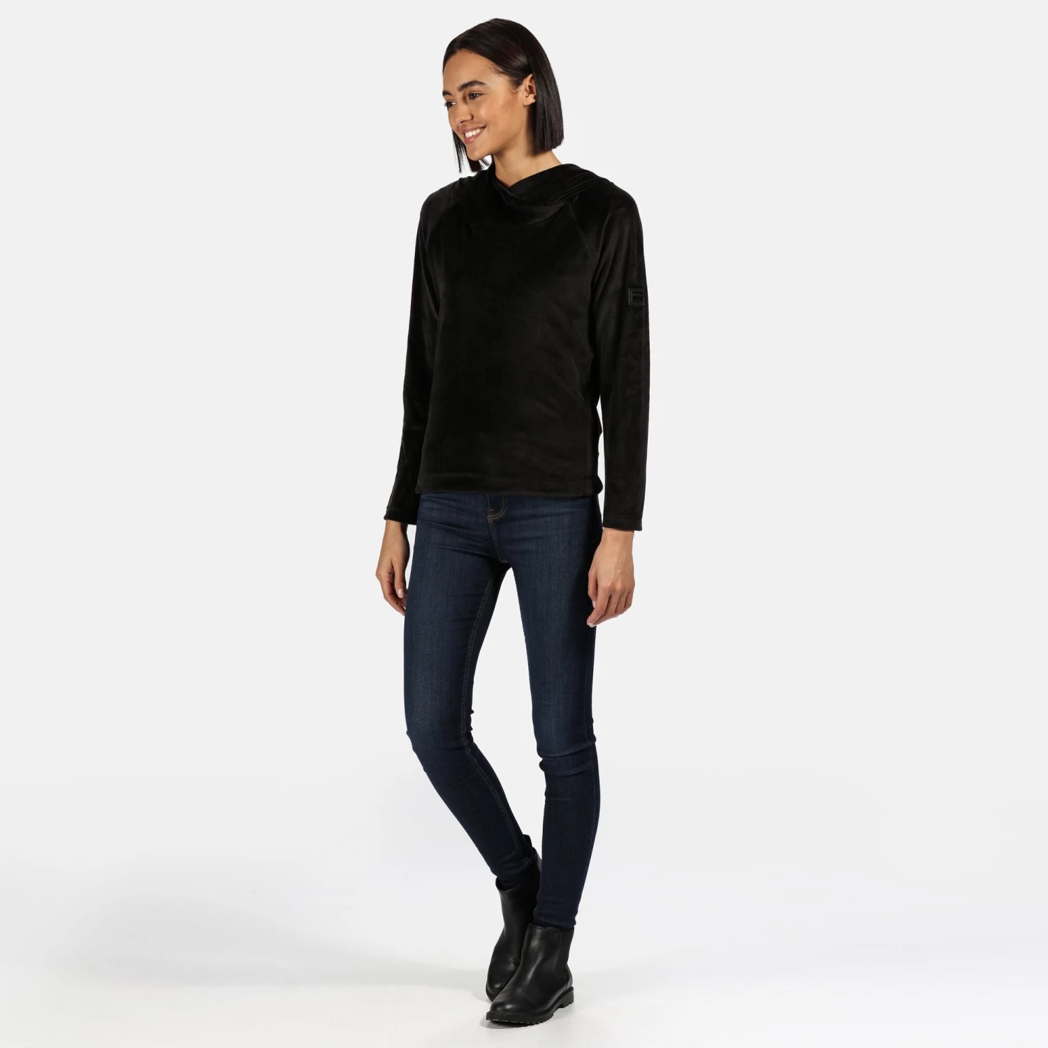 Regatta Ladies Kelilah Velour Fleece Hoody -BLACK Ladies Fleeces & Midlayers