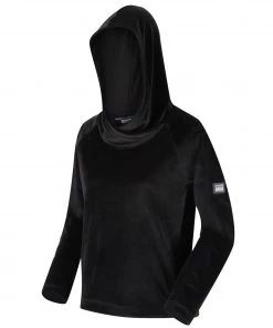 Regatta Ladies Kelilah Velour Fleece Hoody -BLACK Ladies Fleeces & Midlayers