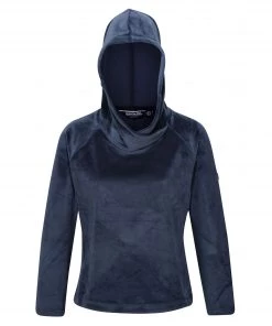 Regatta Ladies Kelilah Velour Fleece Hoody -NAVY (10, 14, 18 Only)