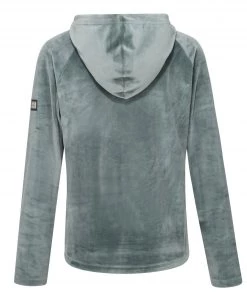 Regatta Ladies Kelilah Velour Fleece Hoody -BALSAM GREEN Ladies Fleeces & Midlayers