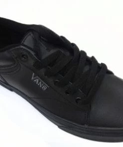 Mens Footwear Vans Mens Seldan Leather Tumble Shoe -BLACK/BLACK