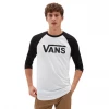 Mens Polos, Tees & Shirts Vans Mens Raglan Tee -WHITE/BLACK