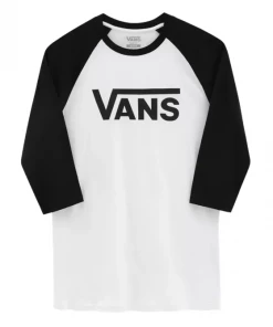Mens Polos, Tees & Shirts Vans Mens Raglan Tee -WHITE/BLACK