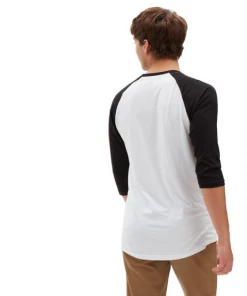 Mens Polos, Tees & Shirts Vans Mens Raglan Tee -WHITE/BLACK