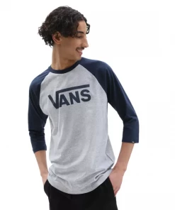Vans Mens Raglan Tee -ATHLETIC/NAVY Mens Polos, Tees & Shirts