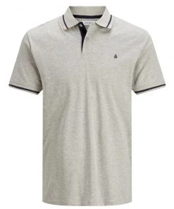Mens Polos, Tees & Shirts Jack & Jones JJEJERSEY Polo -LIGHT GREY