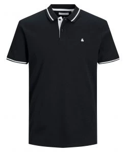 Jack & Jones JJEJERSEY Polo -BLACK Mens Polos, Tees & Shirts