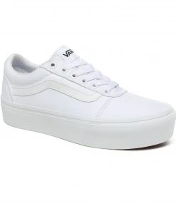 Ladies Footwear VANS Ladies Ward Platform Canvas -WHITE
