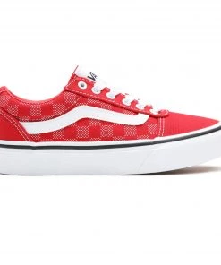 VANS Kids Ward Shoe -RED/WHITE CHECK Kids Footwear