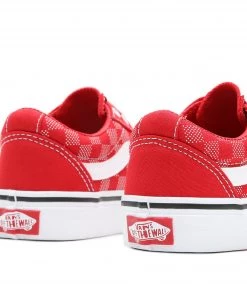 VANS Kids Ward Shoe -RED/WHITE CHECK Kids Footwear