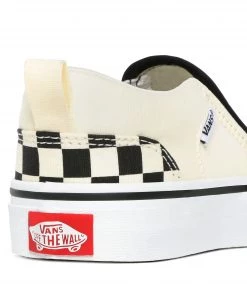 Vans Kids Asher Checkers -BLACK/WHITE Kids Footwear