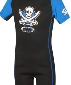 All TWF Kids Pirate Shortie Wetsuit (Ages 1-6) -BLUE