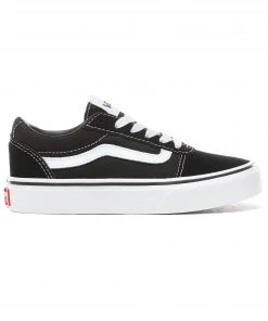 Kids Footwear VANS Kids Ward Suede/Canvas -BLACK/WHITE (Size 4-6UK)