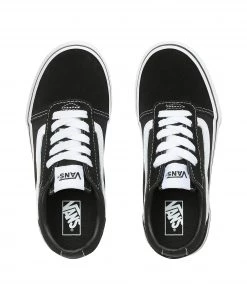 Kids Footwear VANS Kids Ward Suede/Canvas -BLACK/WHITE (Size 4-6UK)