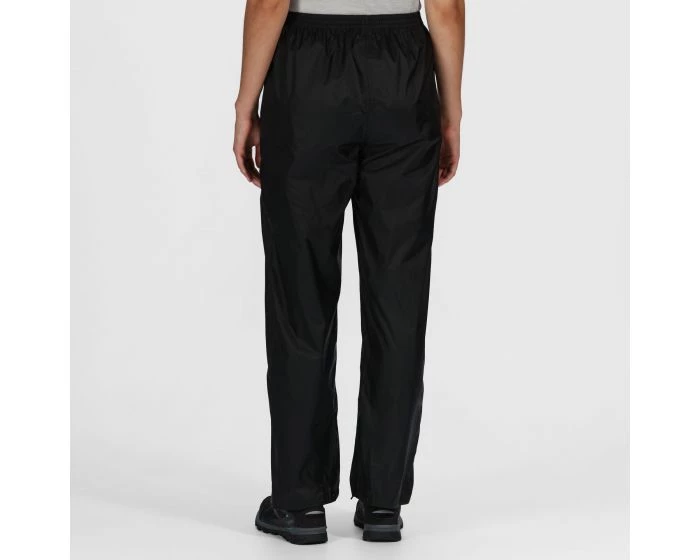 Ladies Trousers & Shorts Regatta Ladies Pack It Waterproof Overtrousers RWW158 -BLACK